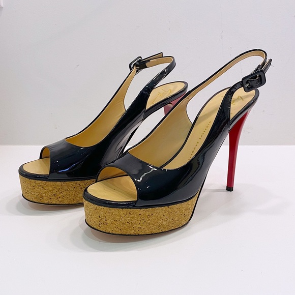 Giuseppe Zanotti Black Patent Peep Toes - 38.5 - Picture 1 of 11